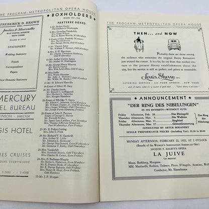 1931-32 Season Metropolitan Opera House MET Grand Opera Program Week 16 NYC TD6