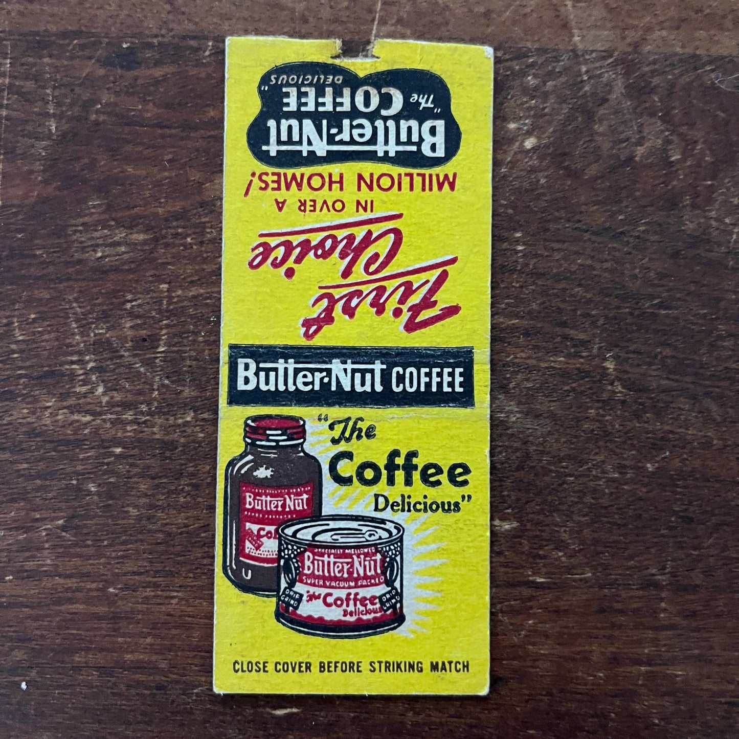 Butter-Nut Coffee Advertising Matchbook Cover SB3-M1