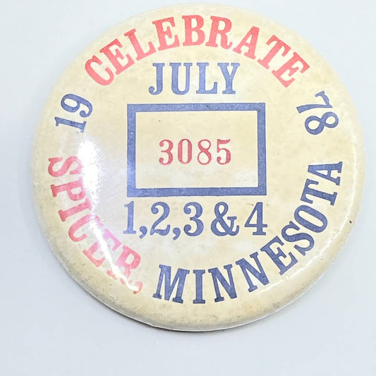 Vintage 1978 Celebrate Festival Spicer Minnesota Button SD9