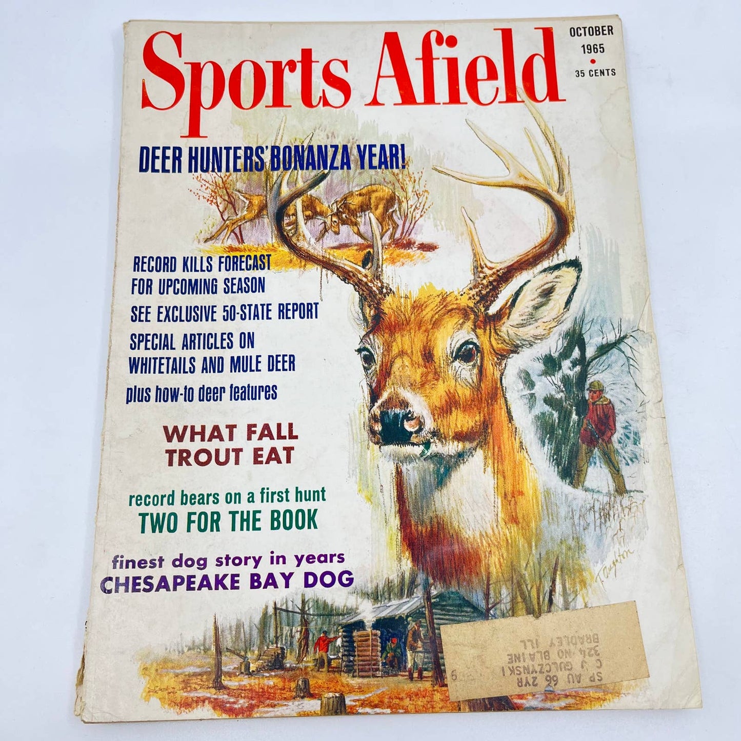 1965 Oct Sports Afield Magazine Chesapeake Bay Dog Deer Hunting Bonanza TE8