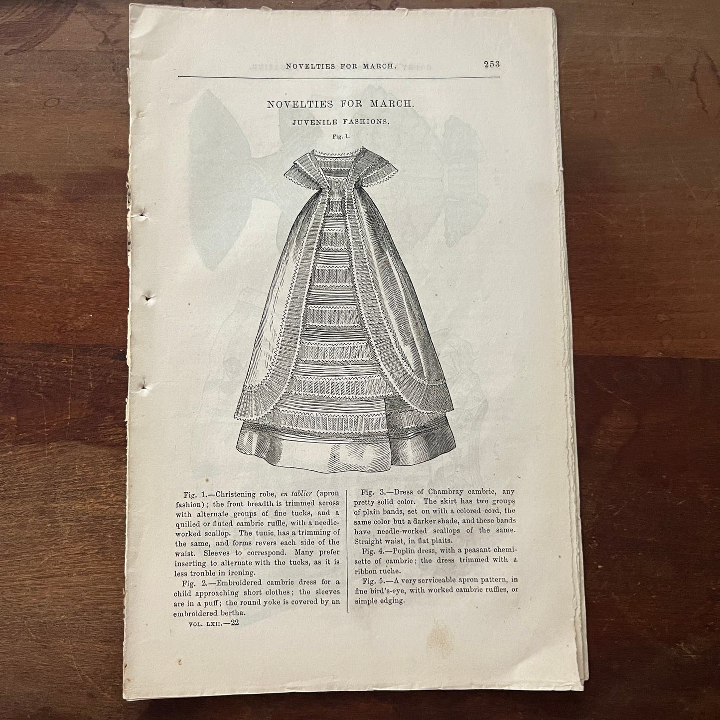 1861 Juvenile Fashions for March Engravings ~12 Pages Godey's Lady's Book D4-7