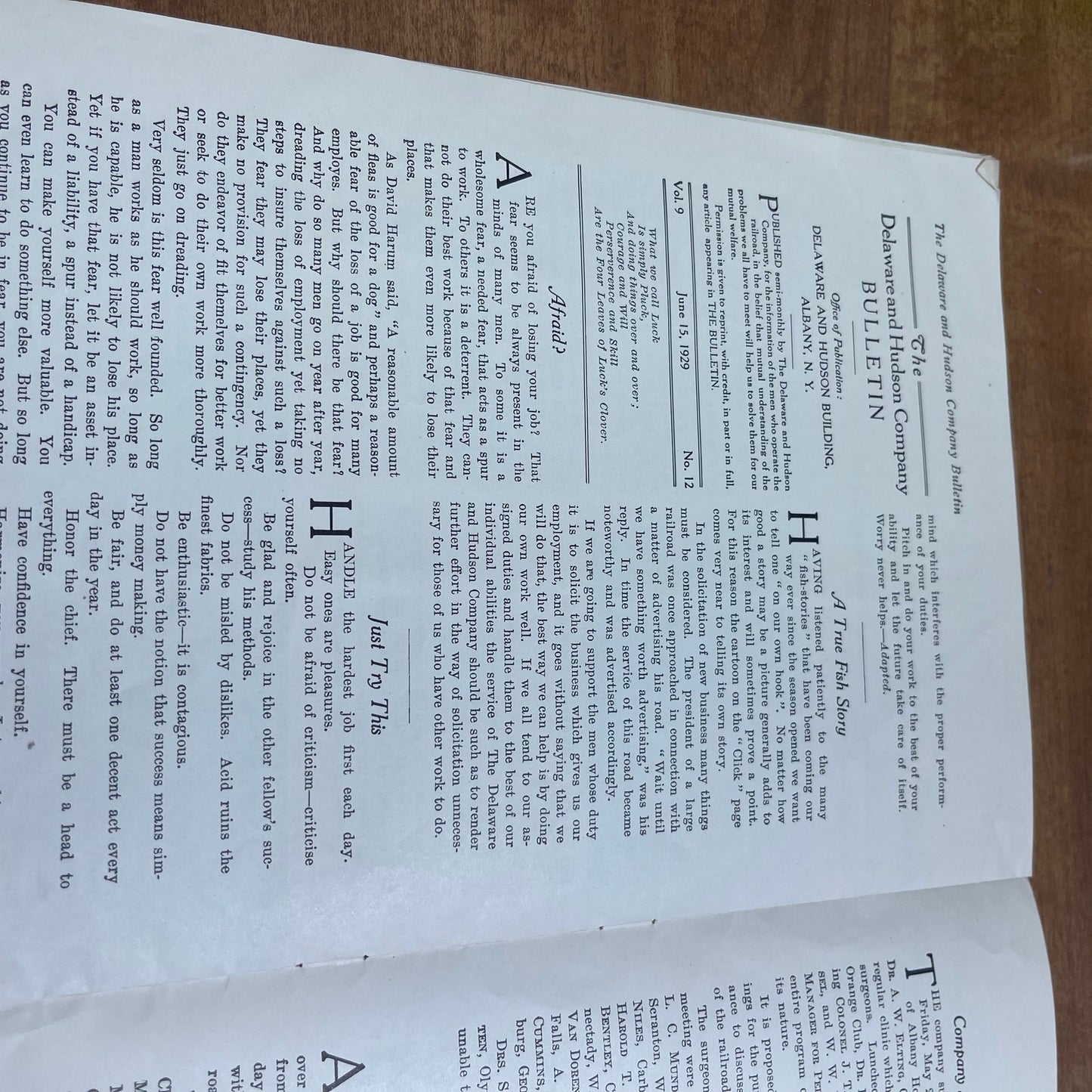 1929 The Delaware and Hudson Company Bulletin Vol. 9 No. 12 Albany NY L2-3