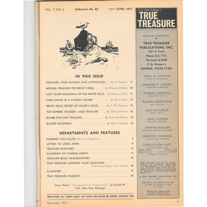 Long John Latham's Treasure Magazine - Gold Mining Metal Detecting Jun 1973 M5