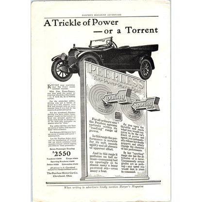 c1920 Harper's Magazine Ad - Peerless Motor Car Co Cleveland OH TF6-1