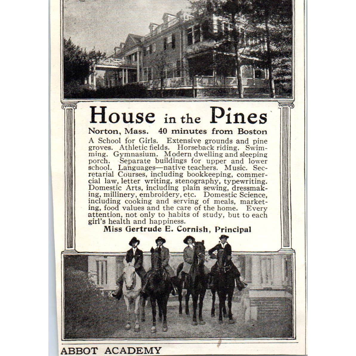 c1920 Harper's Ad - Woodland Park School for Boys Guy M. Winslow Auburndale EA3