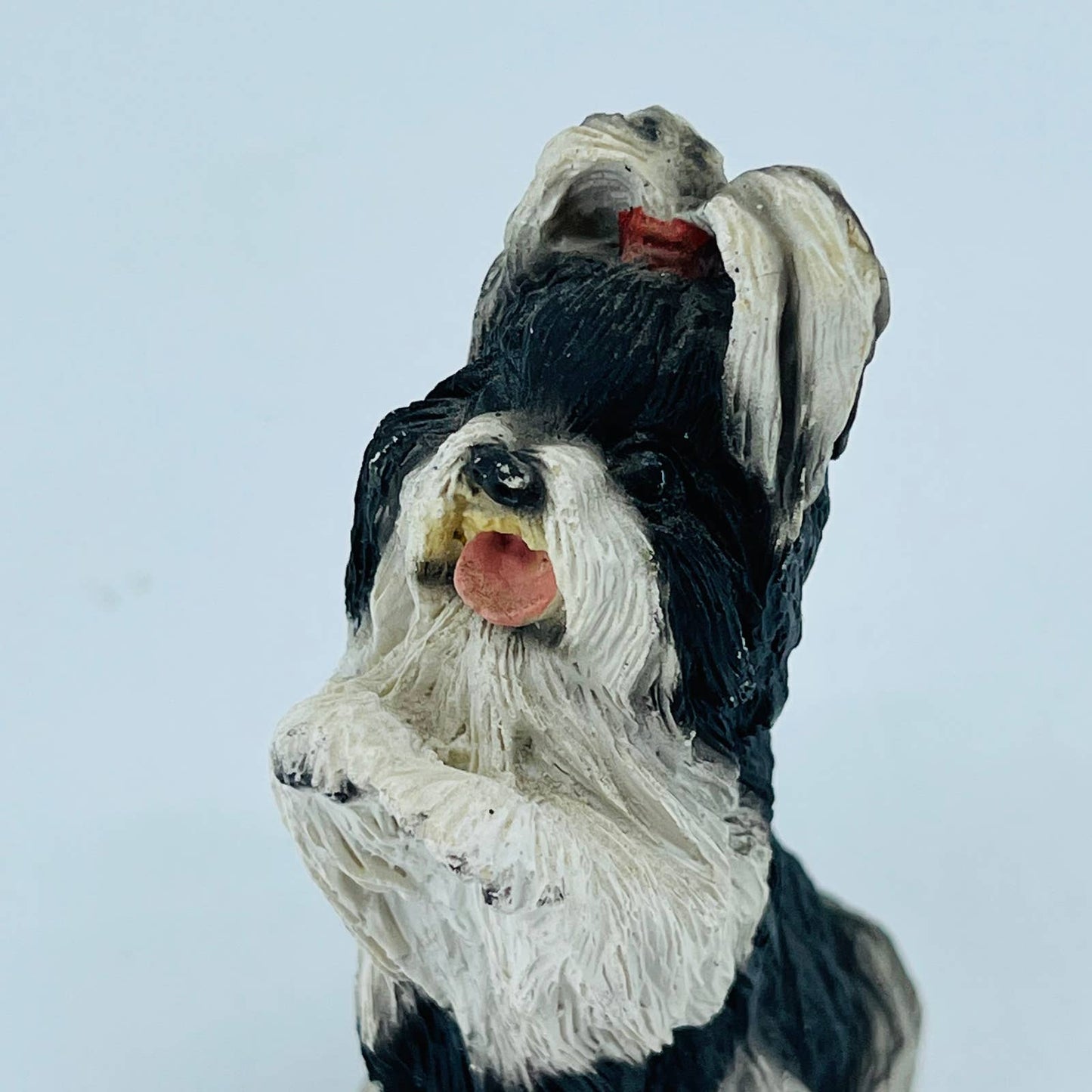 VTG Black and White Shih Tzu Dog Figurine 3 1/2” FA8