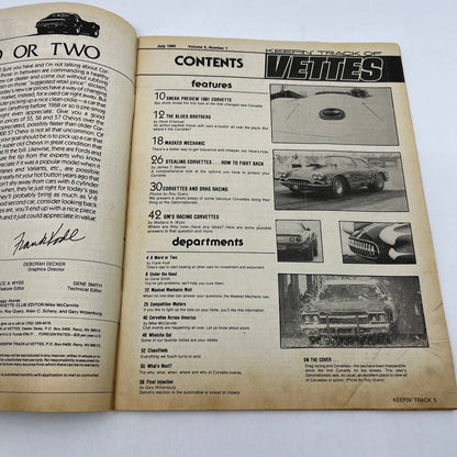 1980 July Keepin' Track of Vette Corvette Magazine '81 Vette Preview TG1