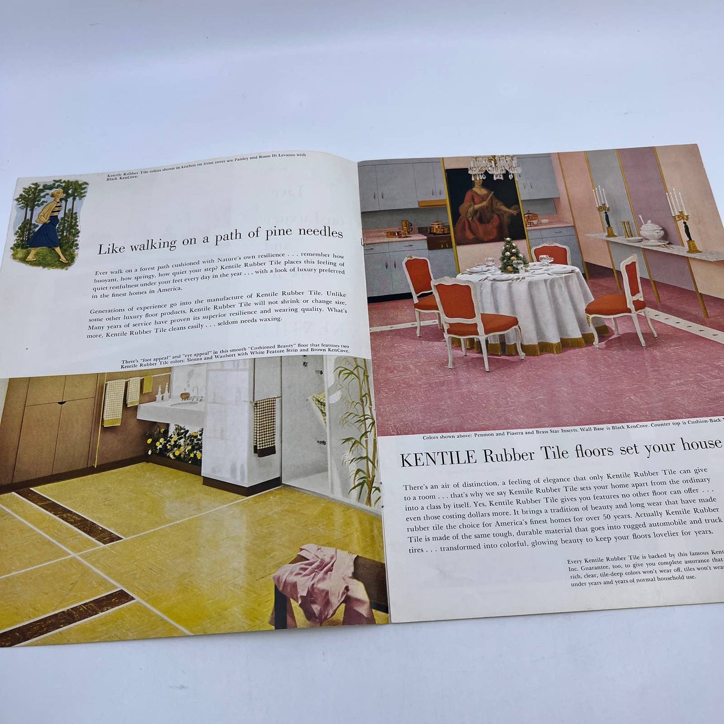 1957 MCM Kentile Floors Rubber Tile Advertising Booklet Brochure TH7