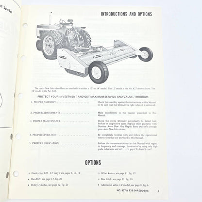 Original 1973 New Idea Operator's Manual 827 & 828 Shredders SH-157 TB9
