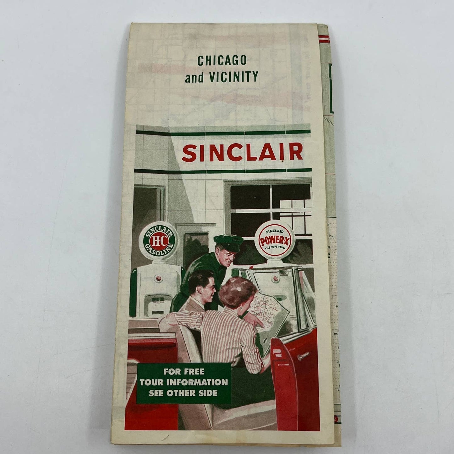 1950 Sinclair Oil Company Advertising Road Map - Chicago and Vicinity TG1