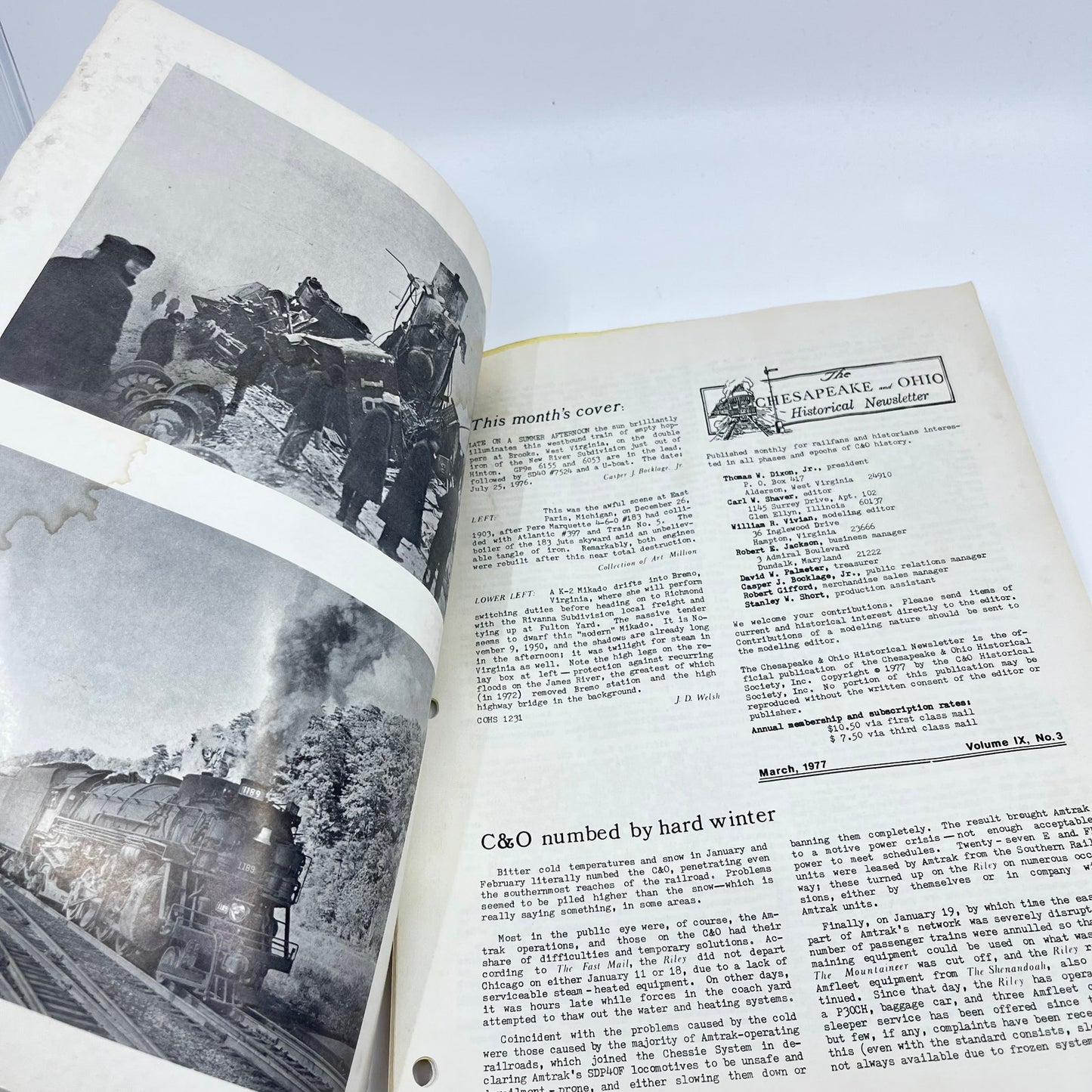 1977 March Chesapeake and Ohio Historical Newsletter C&O RR Thomas Dixon WV M1-2