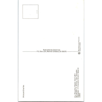 Prince Charles Paper Doll by Art Strader Original Postcard PB6