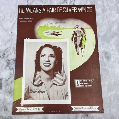 1941 He Wears A Pair of Silver Wings Dinah Shore Michael Carr Sheet Music TH5