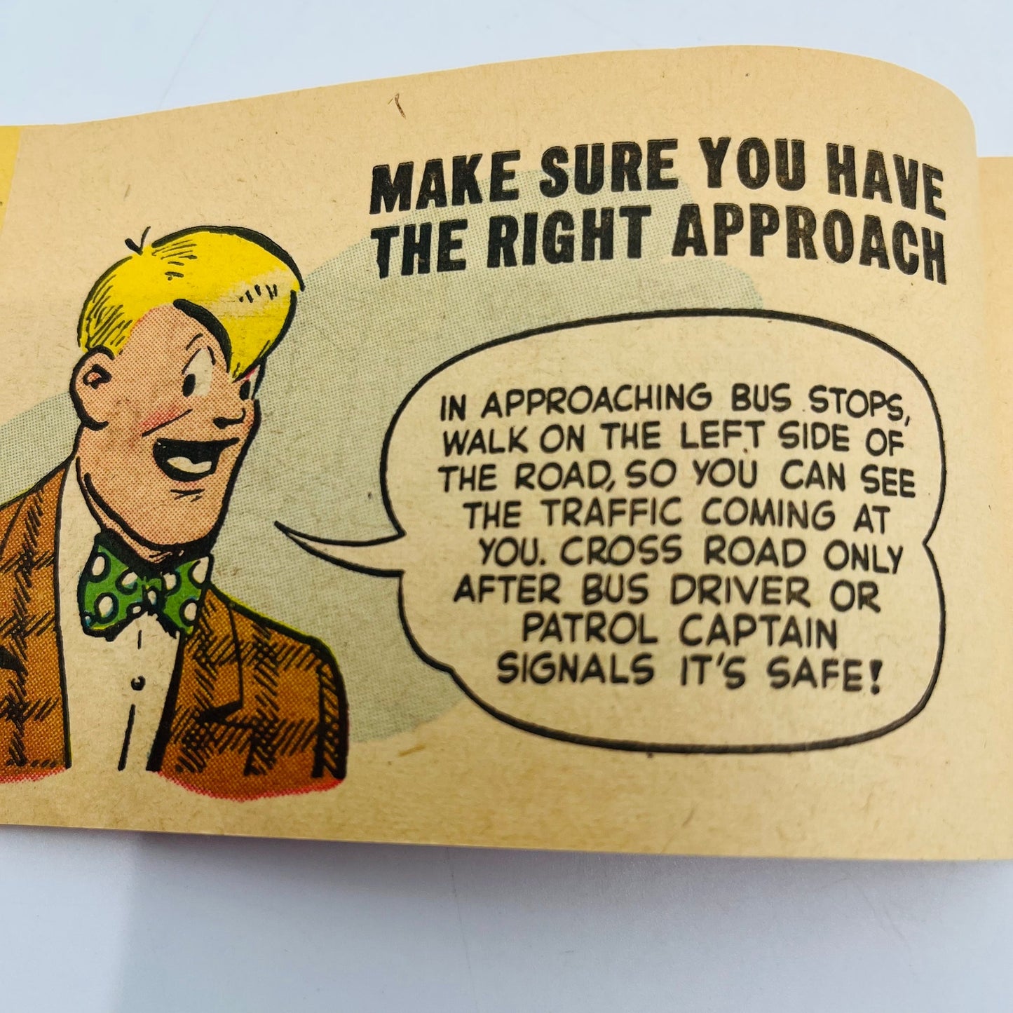 Joe Palooka School Bus Safety Tips 1950 Ham Fisher Small Comic Book P9-14
