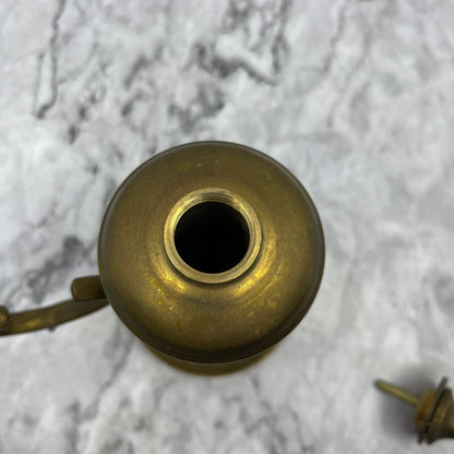 Antique Solid Brass Whale Oil Chamber Lamp 7” TJ4