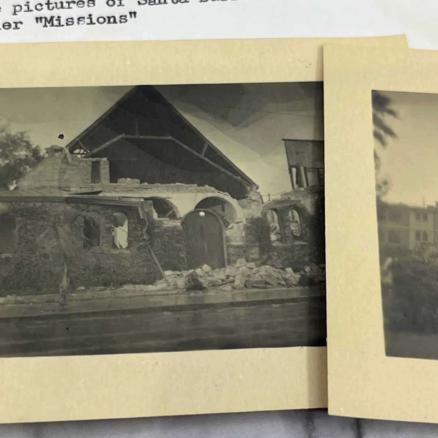 2 Original 1928 Photos of Santa Barbara CA After Earthquake TJ9-PG6