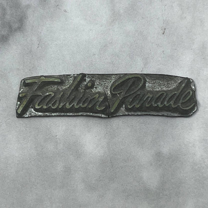 Vintage Printing Letterpress Printers Block Plate Fashion Parade SE837