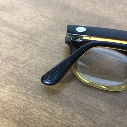 1950s American Optical Kids Horn Rimmed Glasses 5.25 w Lenticular Dog Case TH3