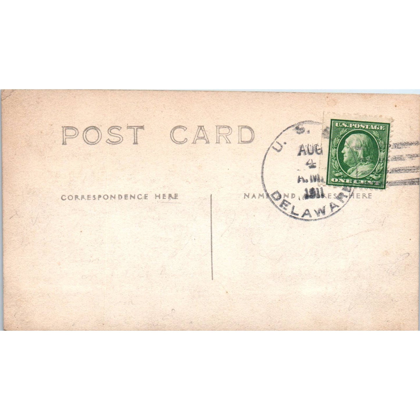 USS Delaware Steam Ship 1911 Original Postcard TK1-22