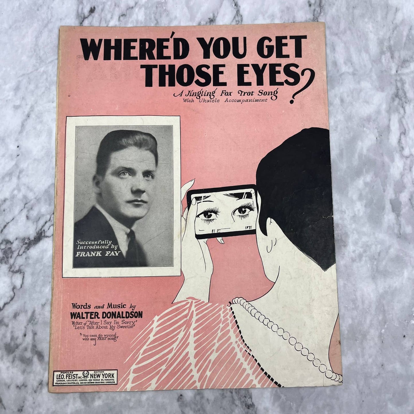 Where'd You Get Those Eyes? - 1926 sheet music - Frank Fay cover photo  TH1