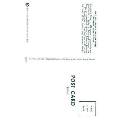 Vintage Postcard - Jack Tar Francis Marion Hotel Charleston South Carolina TJ7-1