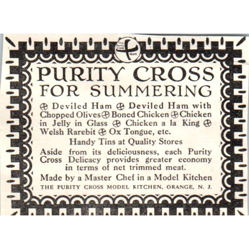 c1920 Harper's Magazine Ad - Purity Cross for Summering Orange NJ EA3-2