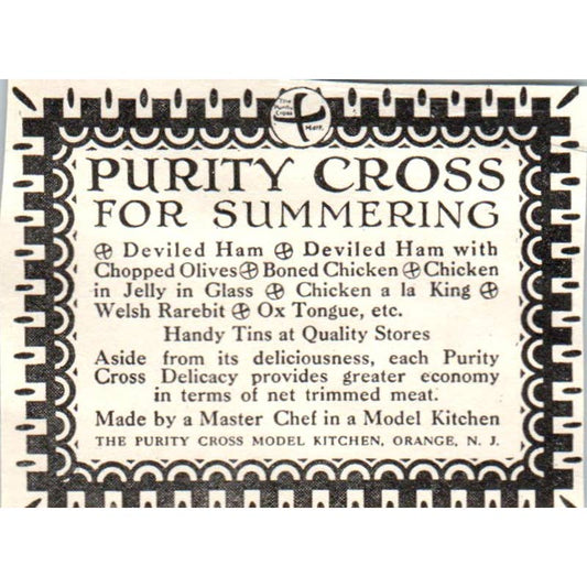 c1920 Harper's Magazine Ad - Purity Cross for Summering Orange NJ EA3-2
