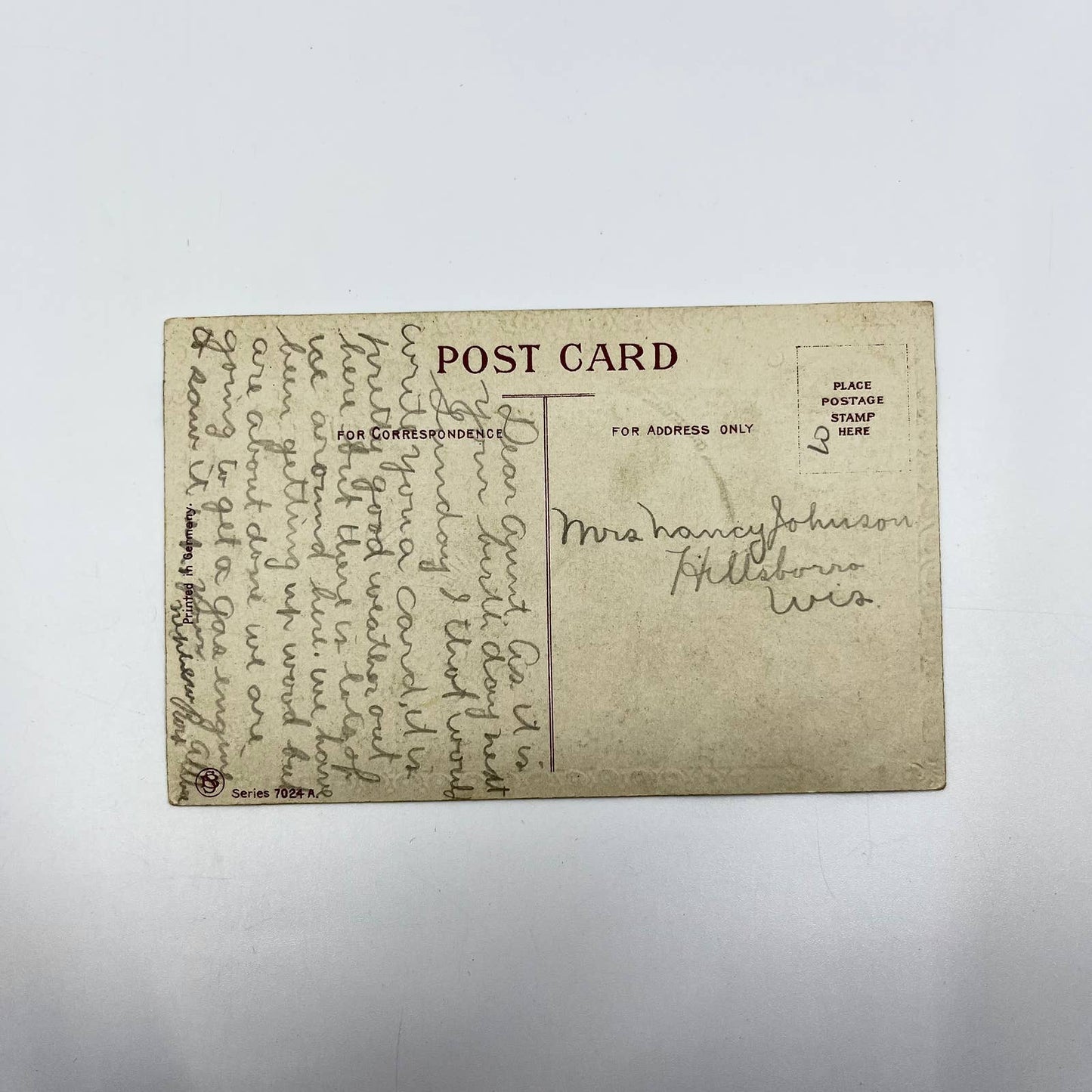 1910s Postcard Dresden Gilt Gloss Doves Forget Me Not SC9