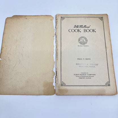 c1910 FW McNess Cookbook Quack Medicine Freeport Illinois L1-4