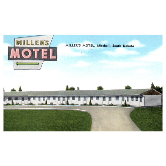 Miller's Motel Mitchell South Dakota 1965 - Postcard TJ8-1