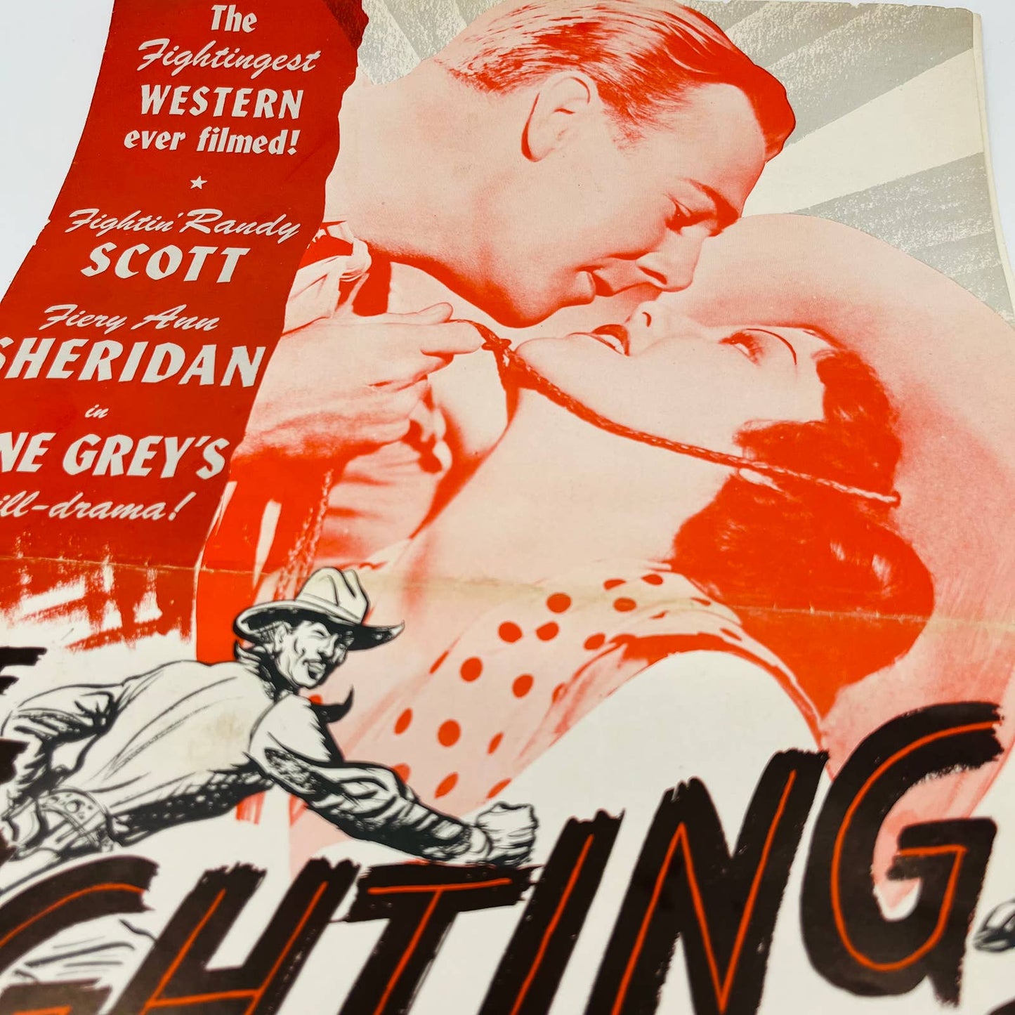 Zane Grey's The Fighting Westerner Original Pressbook Randy Scott 11x17 FL1