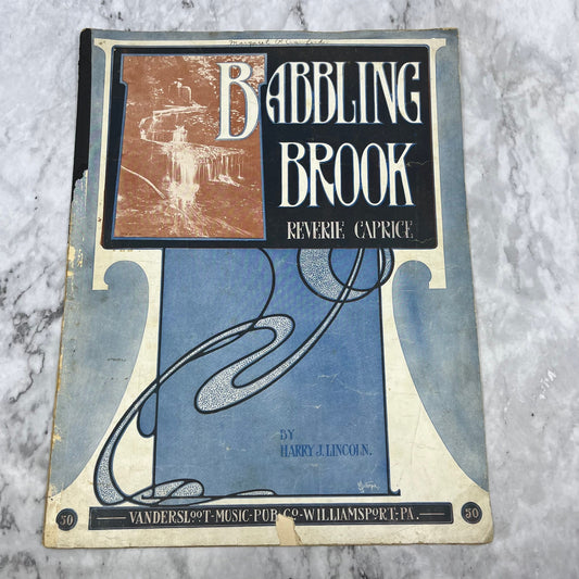 1908 Babbling Brook Reverie Caprice Harry J. Lincoln Vintage Sheet Music V38