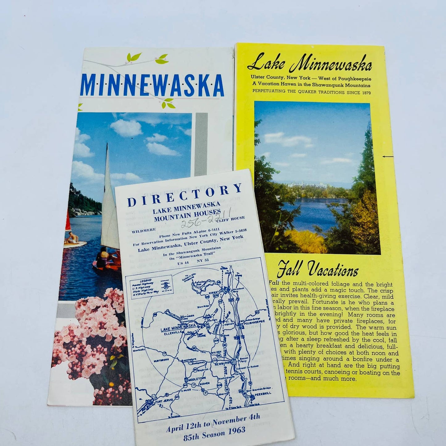 1950-60s MCM Minnewaska New York Travel Brochures & Mountain House Directory TD6