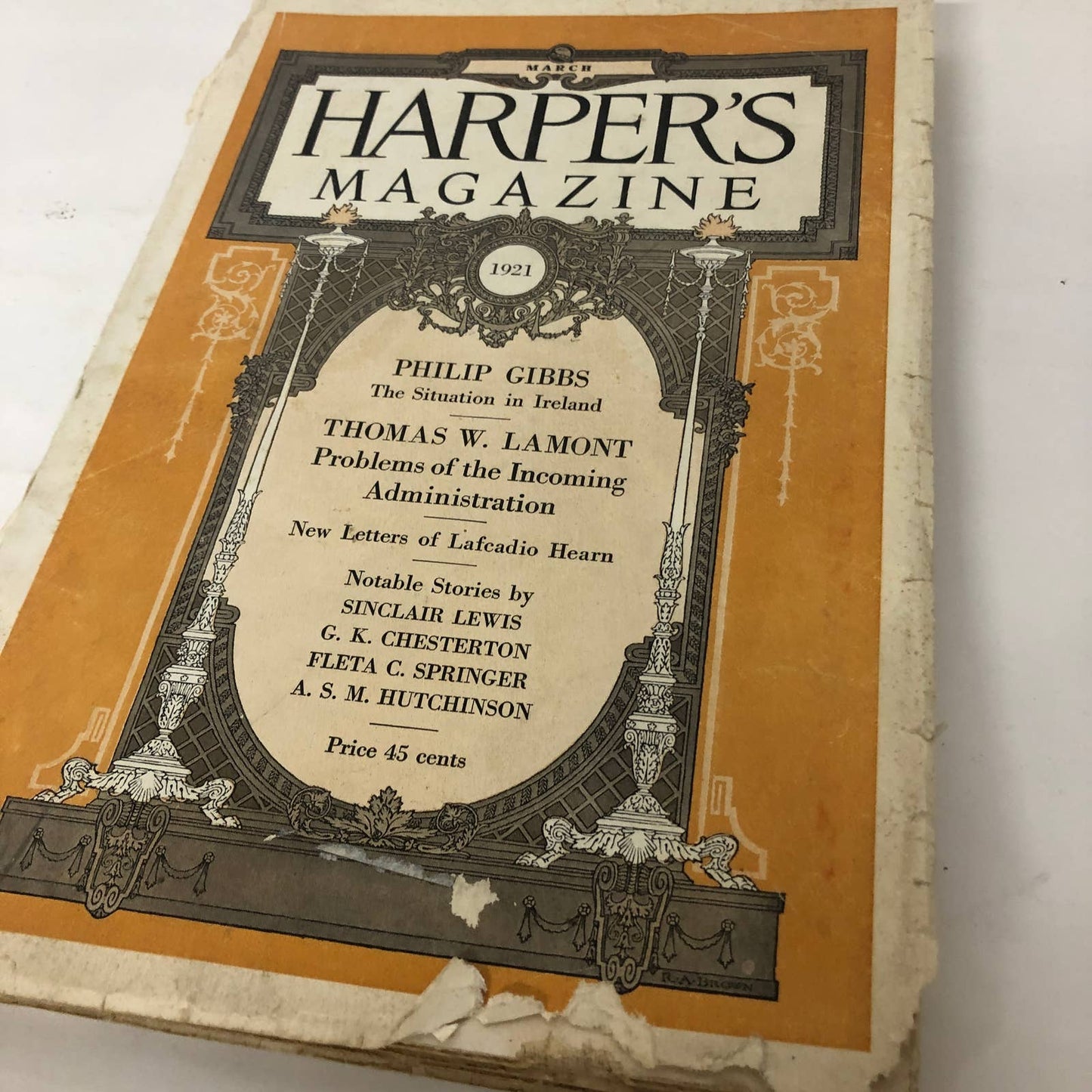 Harper's Monthly Magazine March 1921 Sinclair Lewis Philip Gibbs Many Ads