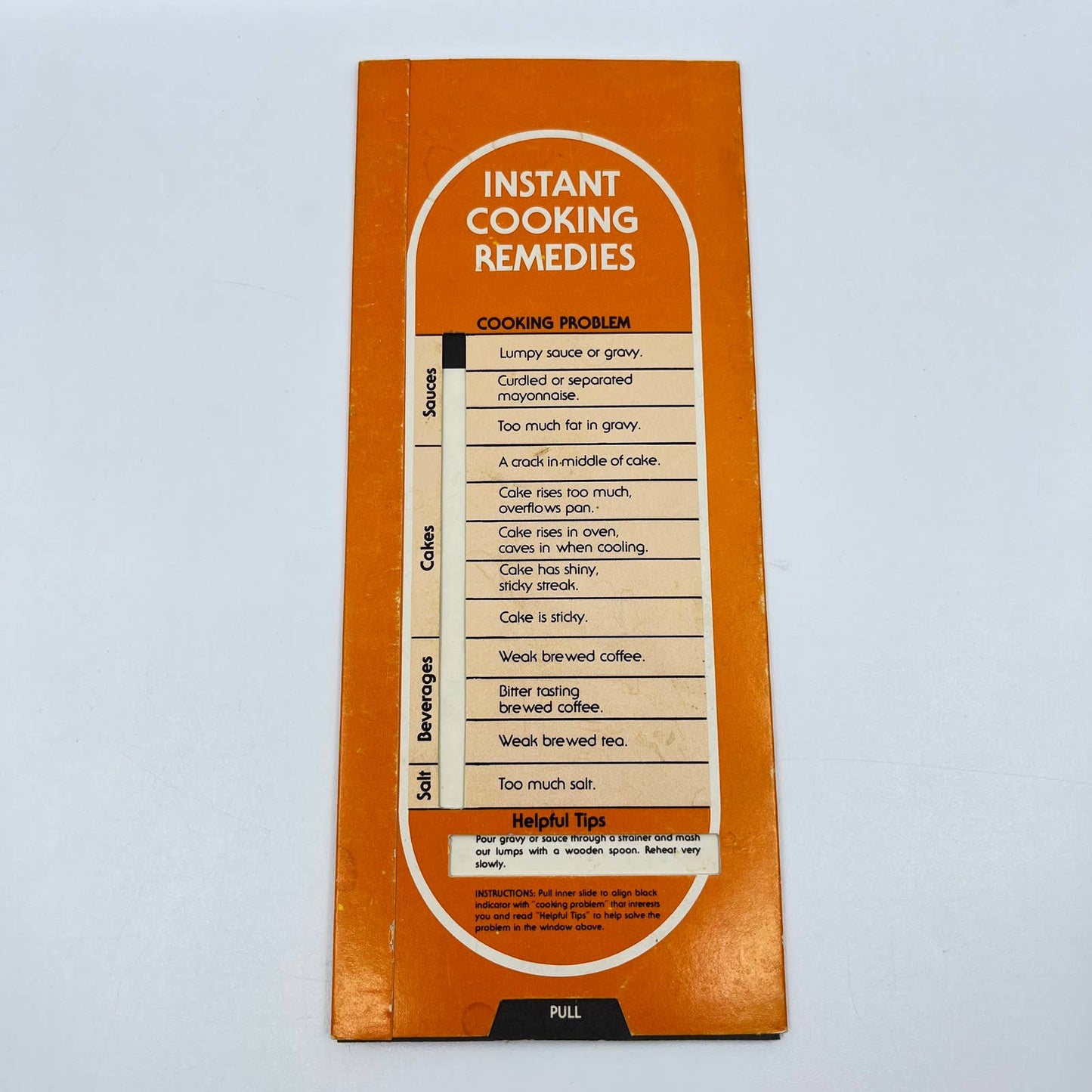 1983 Instant Cooking Remedies Cheat Sheet Slider Card SC6