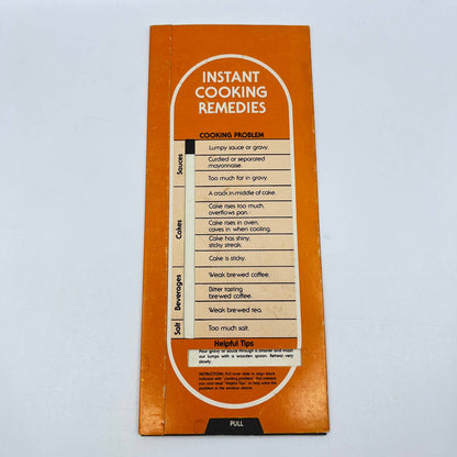 1983 Instant Cooking Remedies Cheat Sheet Slider Card SC6