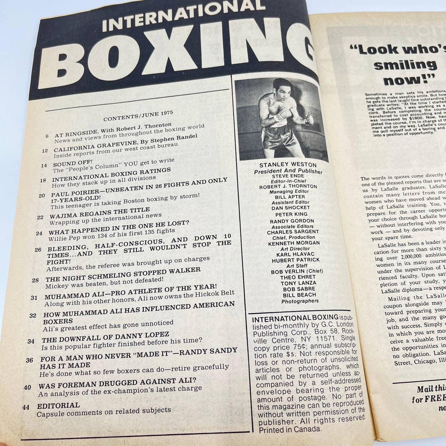 1975 JUNE International Boxing magazine Muhammad Ali, George Foreman TF6