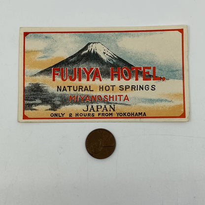 Fujiya Hotel Luggage Label Miyanoshita Japan Travel Advertising Mt. Fuji SC5