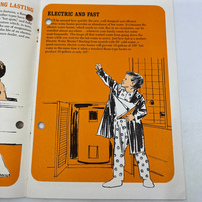 1960s Flameless Quick Recovery Electric Water Heater Booklet Brochure V39-1