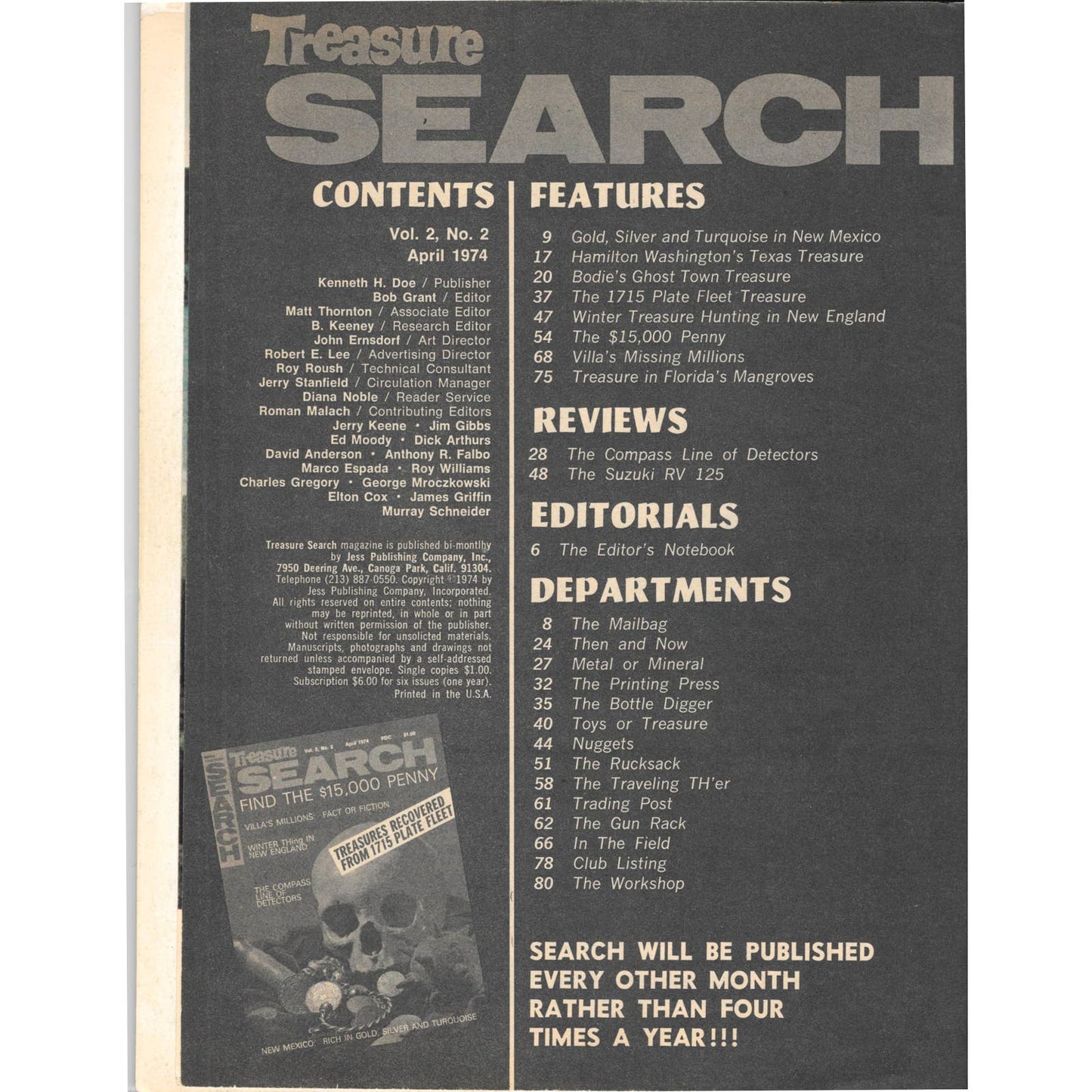 Treasure Search Magazine - Treasure Hunting Mining Metal Detecting Apr 1974 M4