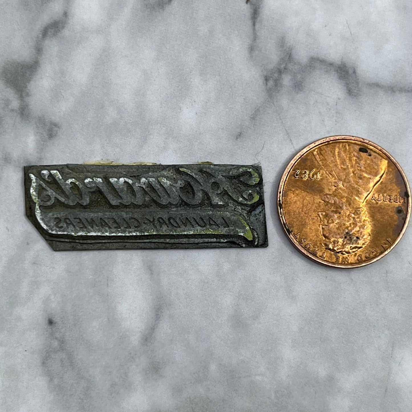 Vintage Letterpress Printers Block Plate Howard’s Laundry Cleaners SE828