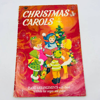 1950s-60s Christmas Carols Song Book Piano Organ Guitar Illustrated BA4