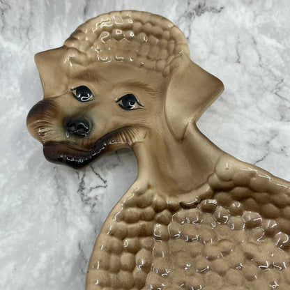 MCM California Art Pottery Large Poodle Serving Platter Wall Hanger 11x16 TI8