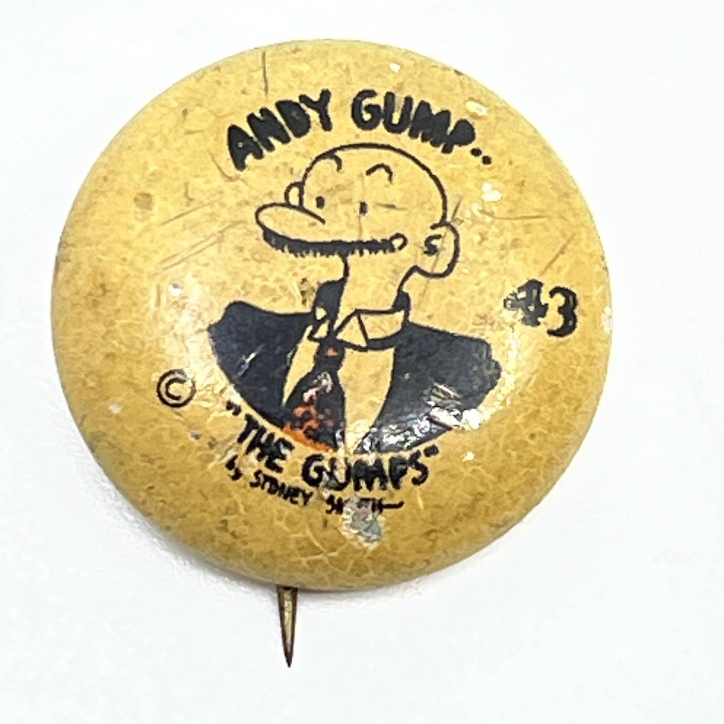 1930s The Gumps 43 Andy Gump  Western Theatre Premium Pinback Button SD9