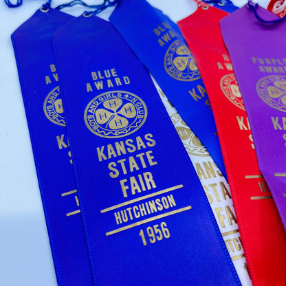 1950s Lot of Prize Ribbons Kansas State Fair 4-H Fair Hutchinson Kansas TA3-4