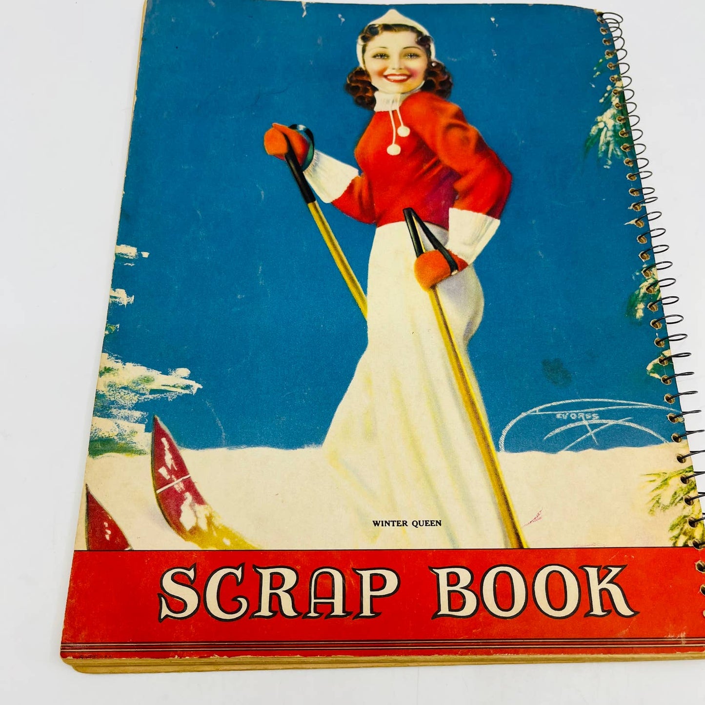 Vintage 1947 Winter Queen Spiral Bound Scrapbook UNUSED TB8