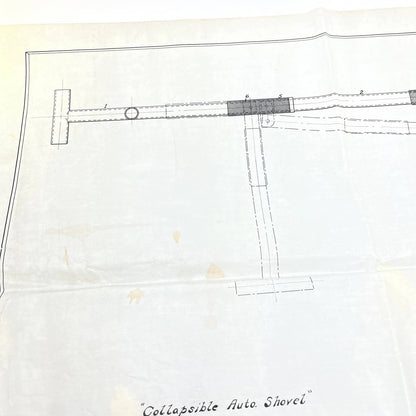 Antique Blueprints Diagram Collapsible Auto Shovel Bolin & Jansen Menominee FL3