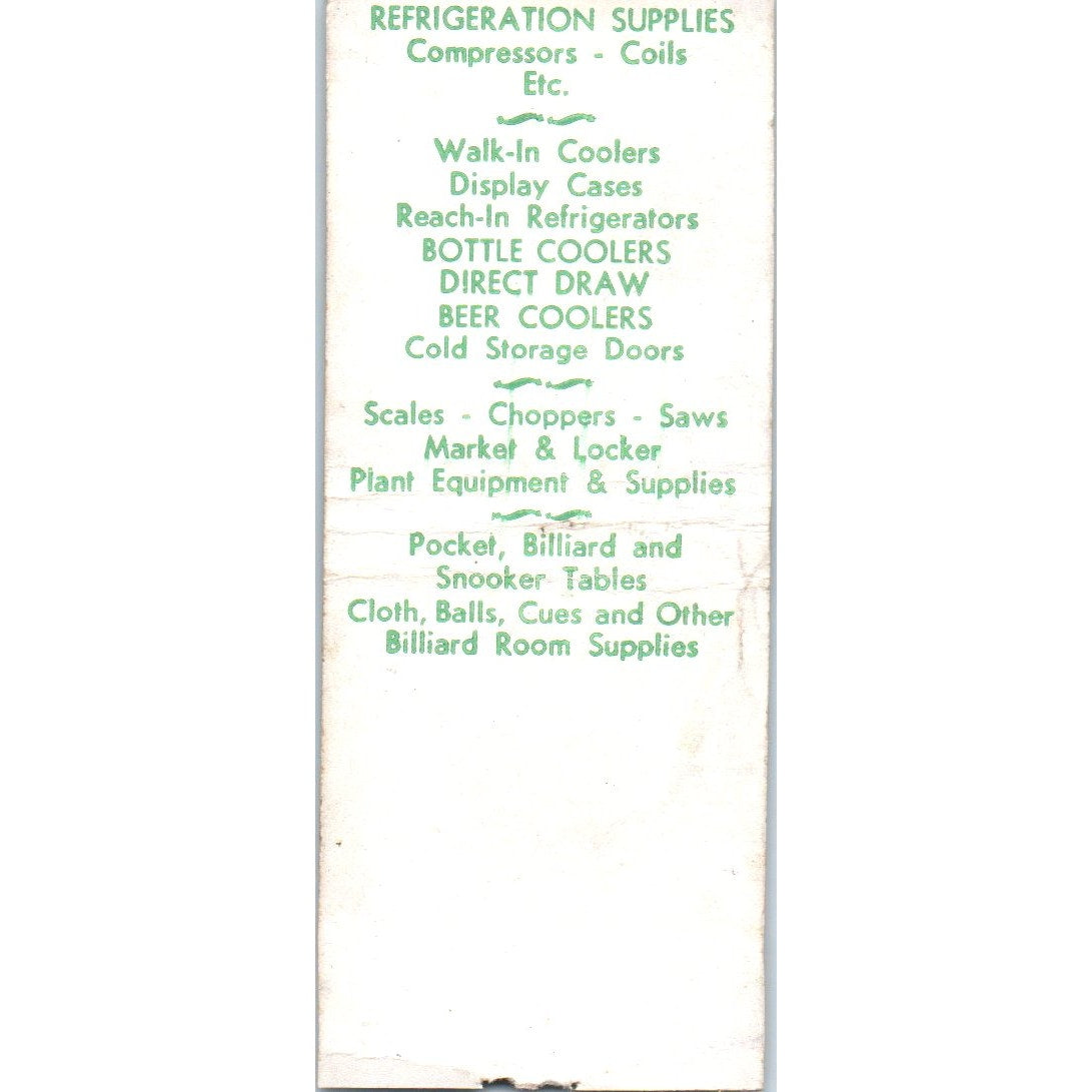 Ehrlich Refrigeration Supplies St. Joseph MO Advertising Matchbook Cover MM9-5