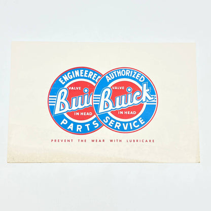 1950s Buick Mailer Lubricare Oil Change Twin City Motor Service Marinette WI AB8