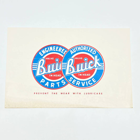 1950s Buick Mailer Lubricare Oil Change Twin City Motor Service Marinette WI AB8